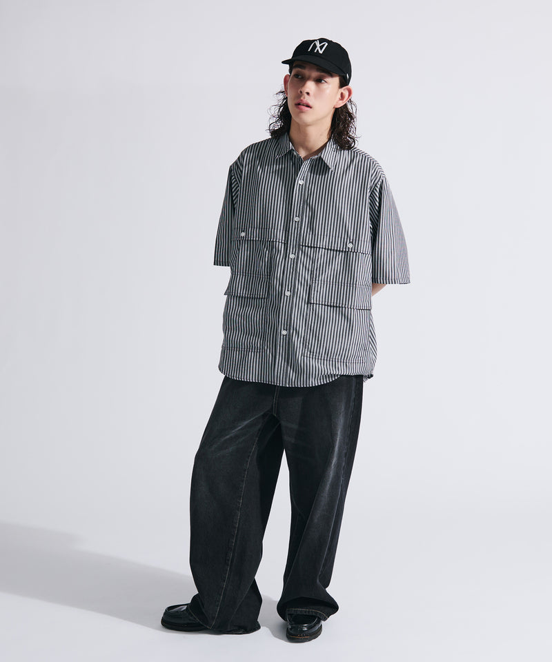 【WETTEMPT|ウィテンプト】MULTI POCKET STRIPE SHIRT / マルチポケットストライプシャツ