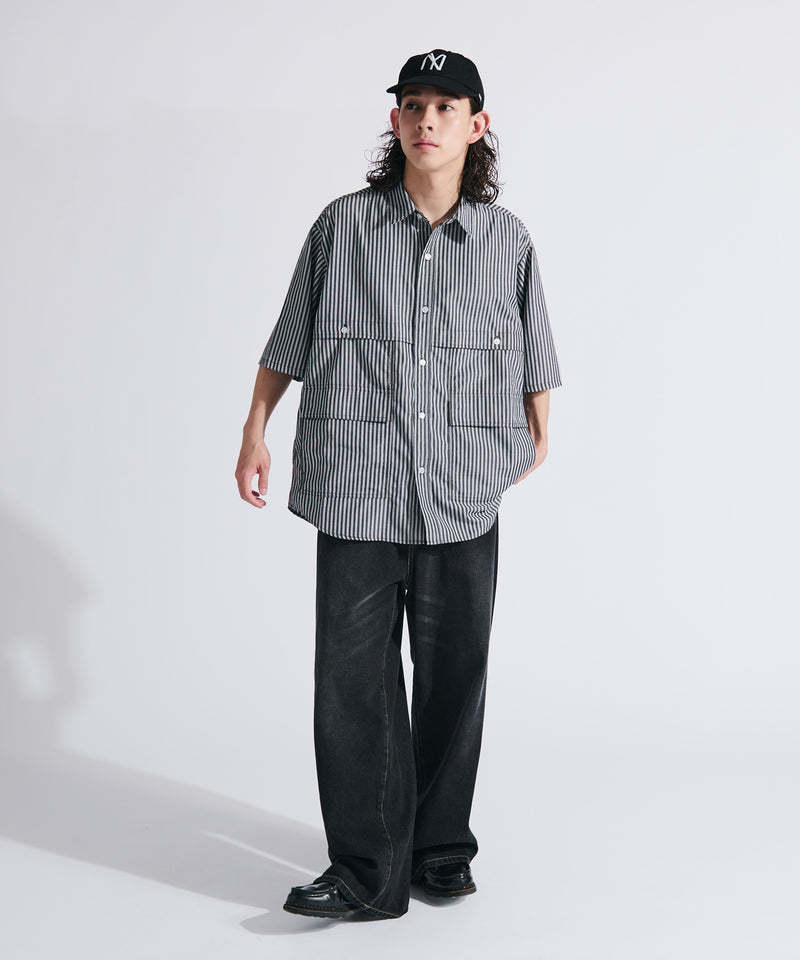 【WETTEMPT|ウィテンプト】MULTI POCKET STRIPE SHIRT / マルチポケットストライプシャツ
