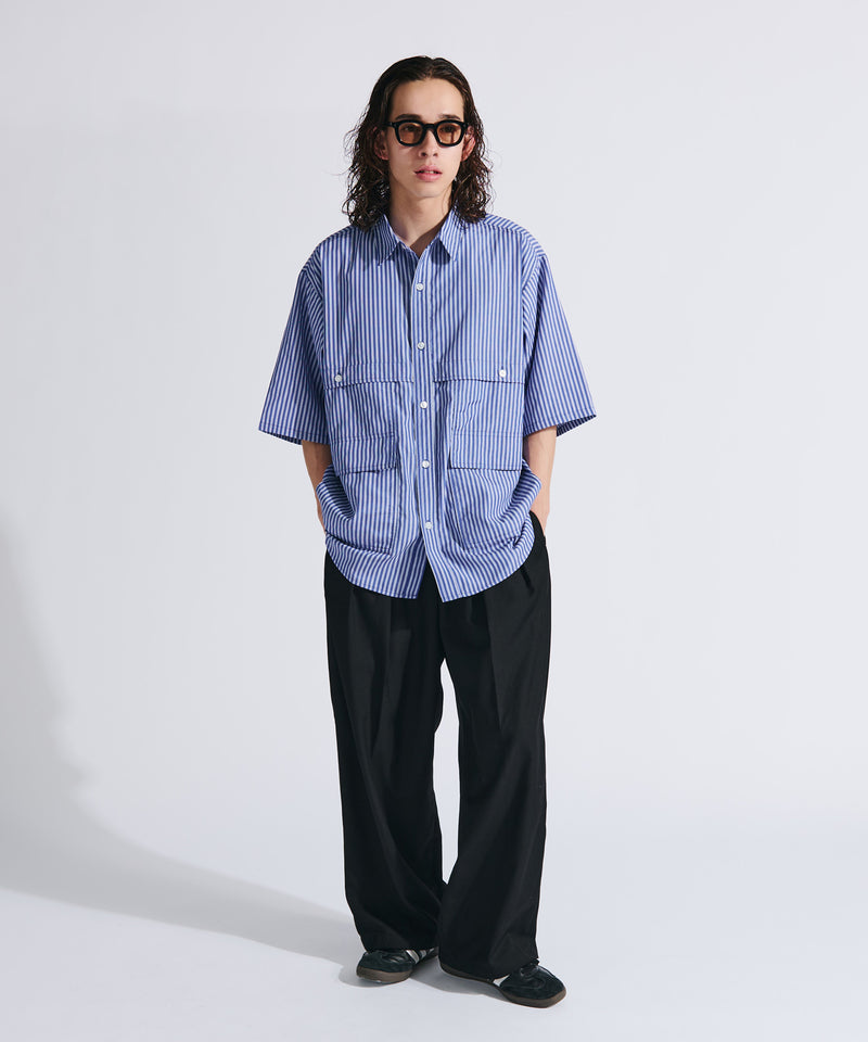 【WETTEMPT|ウィテンプト】MULTI POCKET STRIPE SHIRT / マルチポケットストライプシャツ