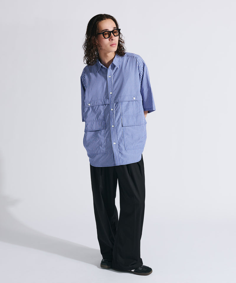 【WETTEMPT|ウィテンプト】MULTI POCKET STRIPE SHIRT / マルチポケットストライプシャツ