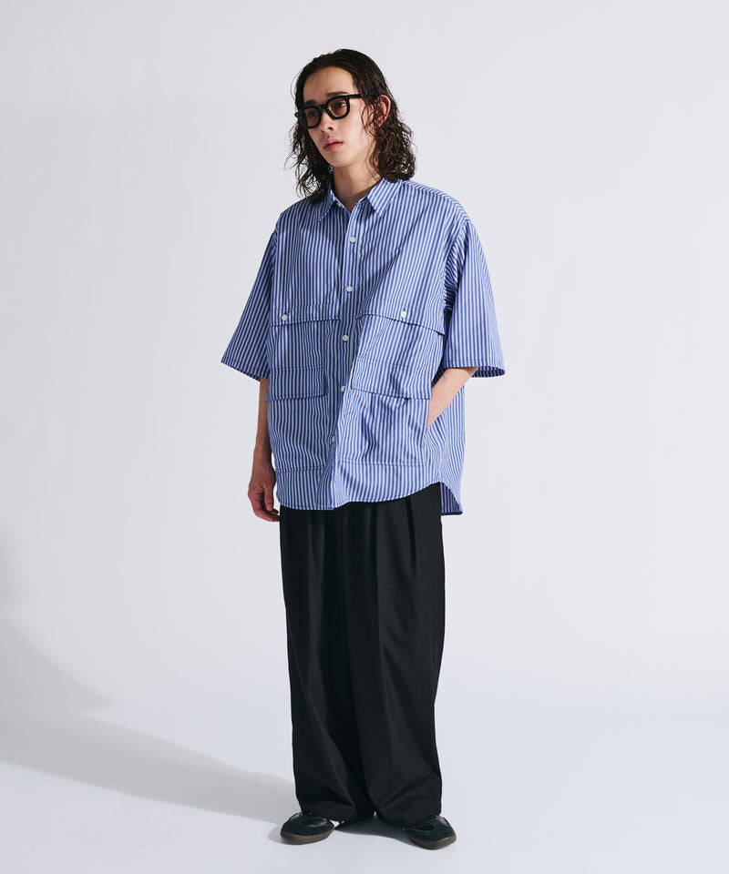 【WETTEMPT|ウィテンプト】MULTI POCKET STRIPE SHIRT / マルチポケットストライプシャツ