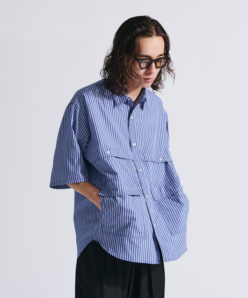 【WETTEMPT|ウィテンプト】MULTI POCKET STRIPE SHIRT / マルチポケットストライプシャツ