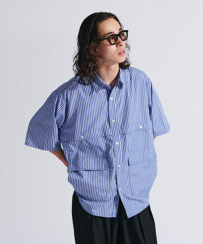 【WETTEMPT|ウィテンプト】MULTI POCKET STRIPE SHIRT / マルチポケットストライプシャツ