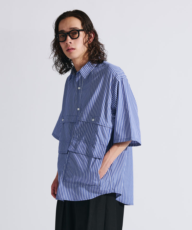 【WETTEMPT|ウィテンプト】MULTI POCKET STRIPE SHIRT / マルチポケットストライプシャツ