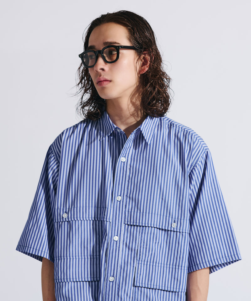 【WETTEMPT|ウィテンプト】MULTI POCKET STRIPE SHIRT / マルチポケットストライプシャツ