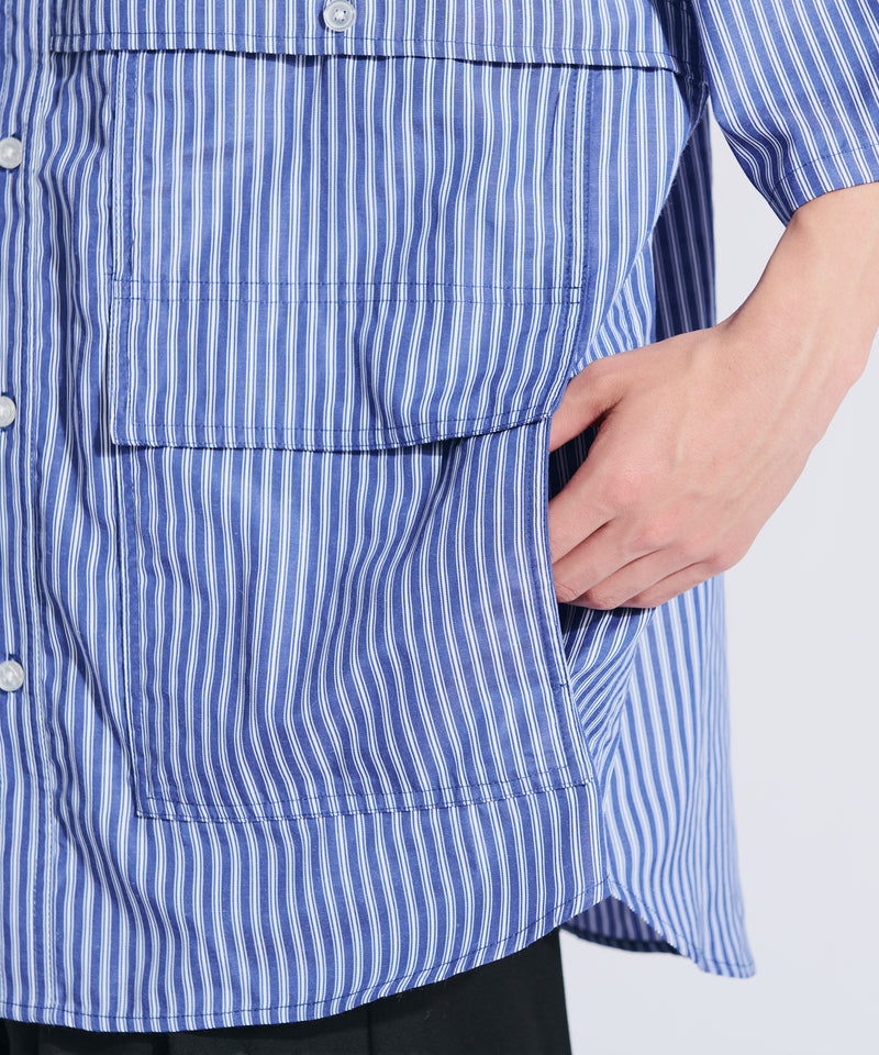 【WETTEMPT|ウィテンプト】MULTI POCKET STRIPE SHIRT / マルチポケットストライプシャツ