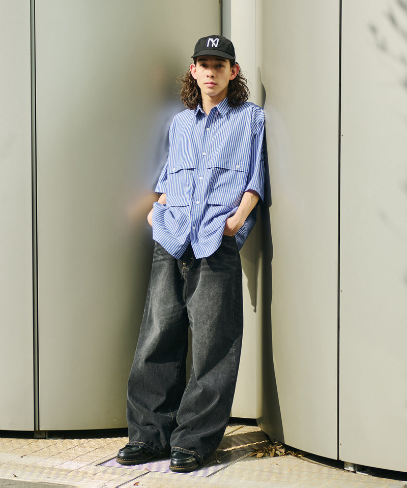【WETTEMPT|ウィテンプト】MULTI POCKET STRIPE SHIRT / マルチポケットストライプシャツ