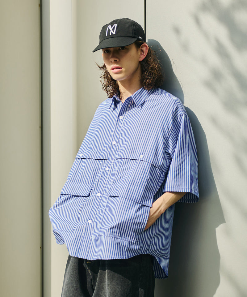 【WETTEMPT|ウィテンプト】MULTI POCKET STRIPE SHIRT / マルチポケットストライプシャツ