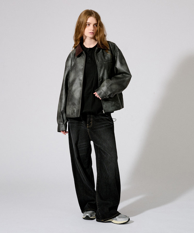 【WETTEMPT|ウィテンプト】 VINTAGE LIKE SHORT JACKET /ヴィンテージライクショート合皮ジャケット