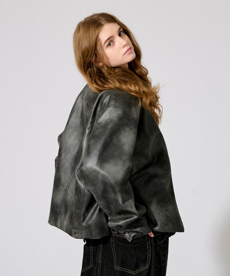 【WETTEMPT|ウィテンプト】 VINTAGE LIKE SHORT JACKET /ヴィンテージライクショート合皮ジャケット