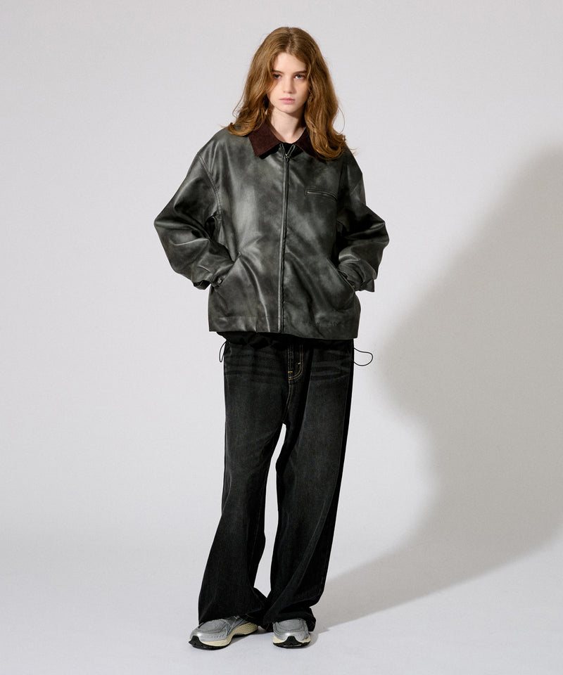 【WETTEMPT|ウィテンプト】 VINTAGE LIKE SHORT JACKET /ヴィンテージライクショート合皮ジャケット