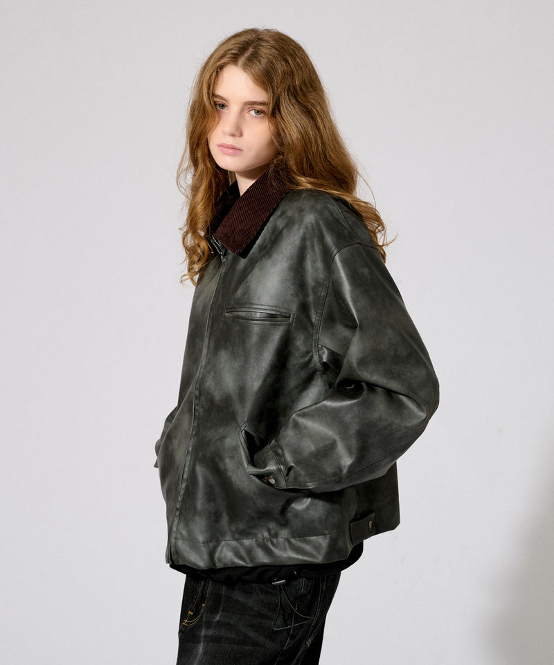 【WETTEMPT|ウィテンプト】 VINTAGE LIKE SHORT JACKET /ヴィンテージライクショート合皮ジャケット