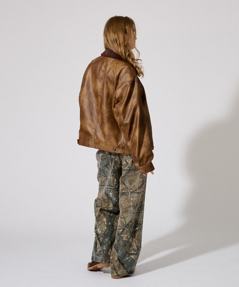 【WETTEMPT|ウィテンプト】 VINTAGE LIKE SHORT JACKET /ヴィンテージライクショート合皮ジャケット