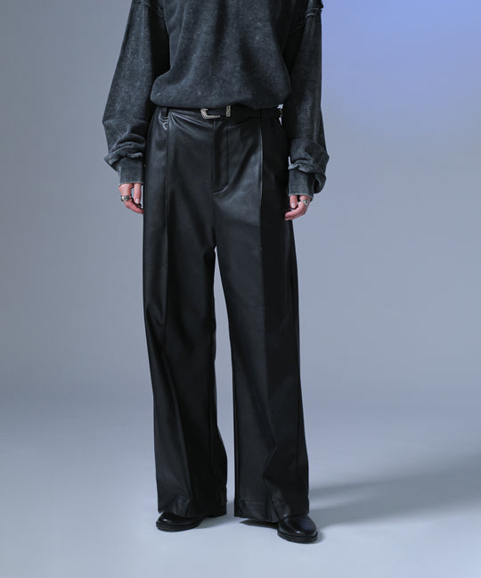 【selleglant|セレグランテ】CENTER SEAM TUCK WIDE PANTS/センターシームタックワイドパンツ