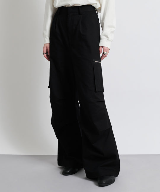 【selleglant|セレグランテ】SEMI FLARE WIDE CARGO PANTS/セミフレアワイドカーゴパンツ