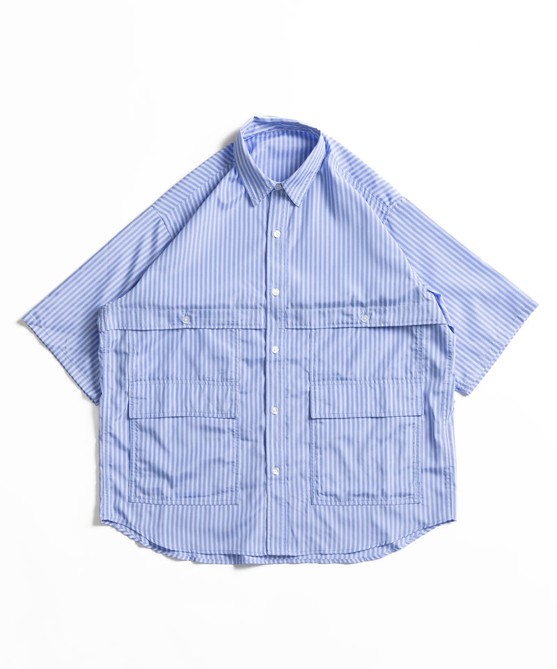 【WETTEMPT|ウィテンプト】MULTI POCKET STRIPE SHIRT / マルチポケットストライプシャツ