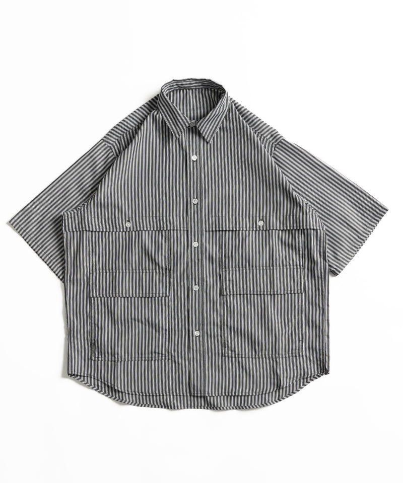 【WETTEMPT|ウィテンプト】MULTI POCKET STRIPE SHIRT / マルチポケットストライプシャツ