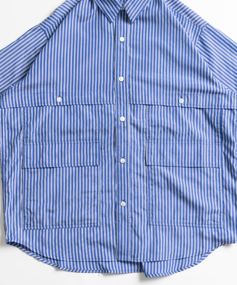 【WETTEMPT|ウィテンプト】MULTI POCKET STRIPE SHIRT / マルチポケットストライプシャツ