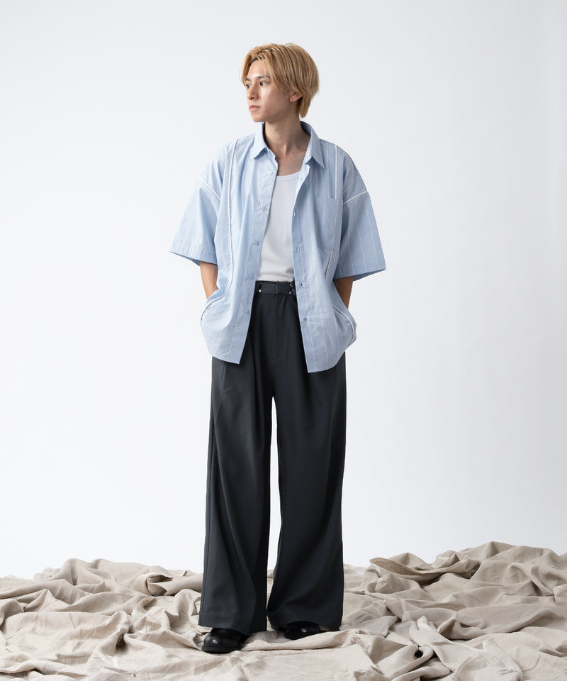 【selleglant|セレグランテ】STRIPED PIPING SHIRT / ストライプパイピングシャツ