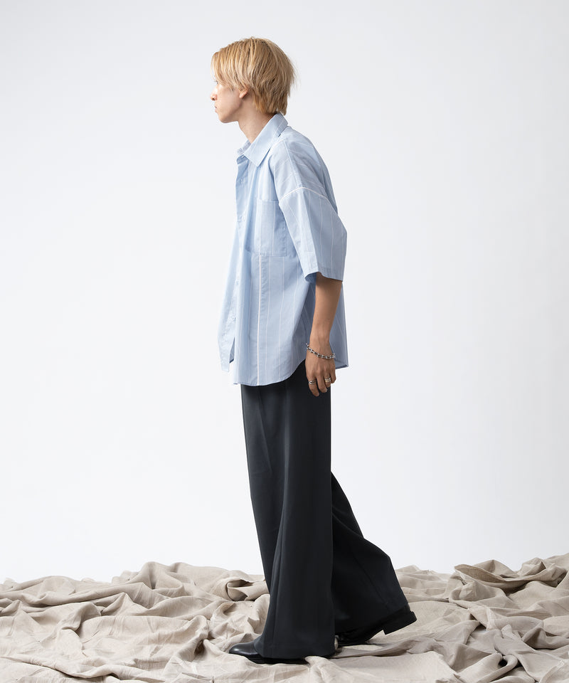 【selleglant|セレグランテ】STRIPED PIPING SHIRT / ストライプパイピングシャツ