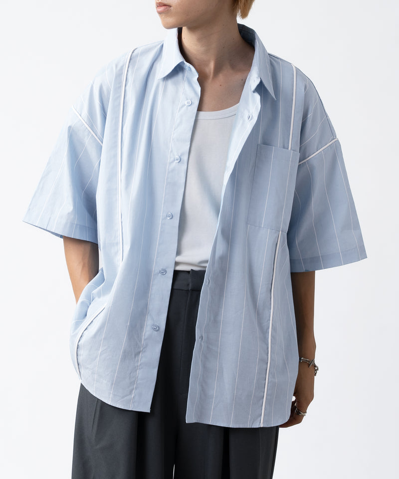 【selleglant|セレグランテ】STRIPED PIPING SHIRT / ストライプパイピングシャツ