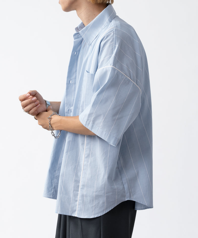 【selleglant|セレグランテ】STRIPED PIPING SHIRT / ストライプパイピングシャツ