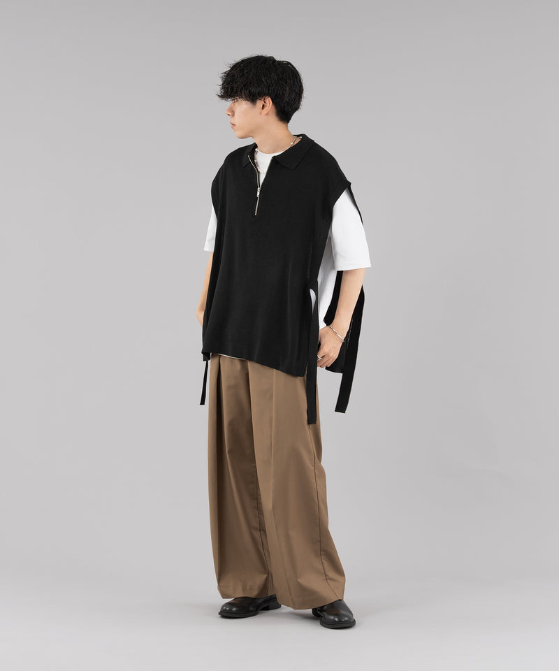 【selleglant|セレグランテ】HALFZIP OPENCORD VEST/ ハーフジップオープンコードベスト