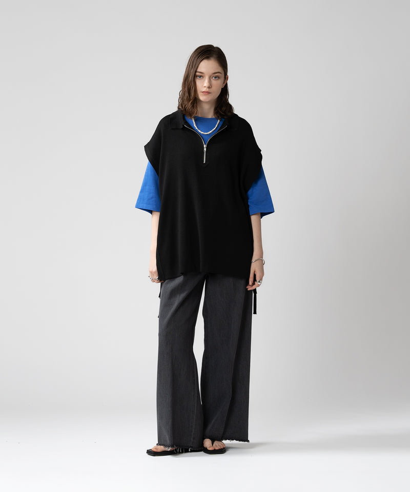 【selleglant|セレグランテ】HALFZIP OPENCORD VEST/ ハーフジップオープンコードベスト