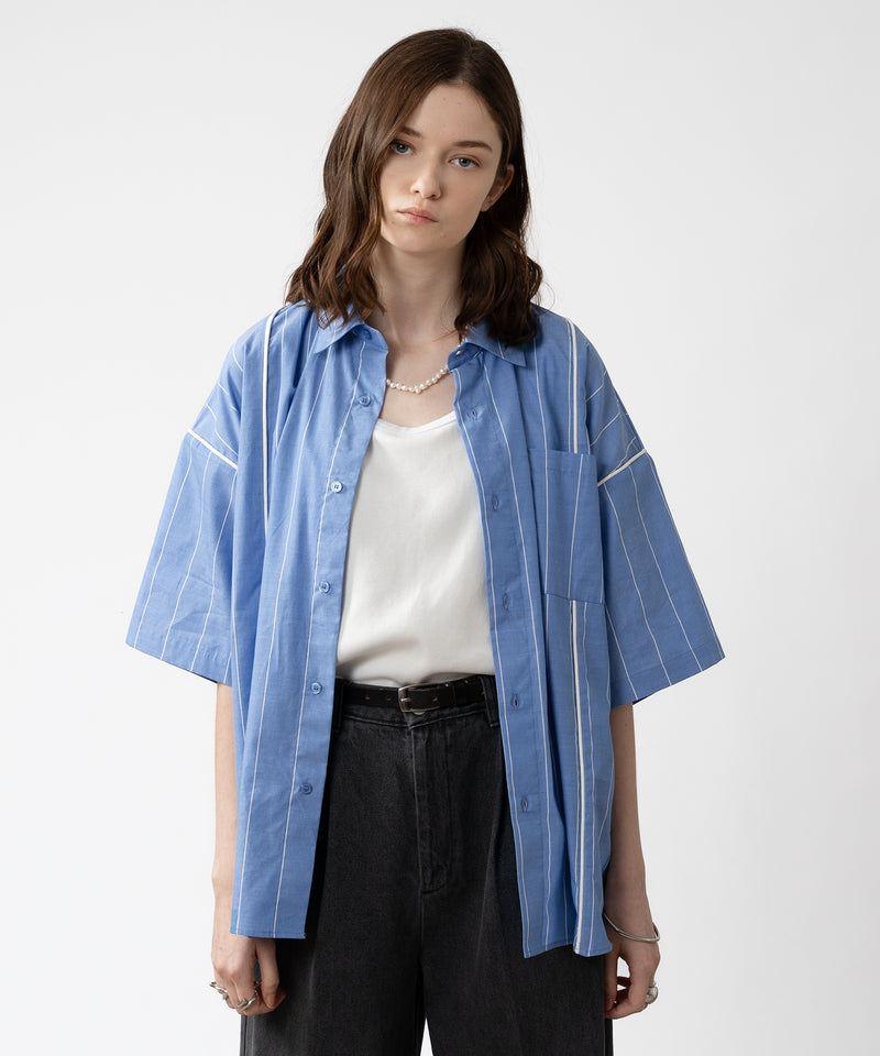 【selleglant|セレグランテ】STRIPED PIPING SHIRT / ストライプパイピングシャツ