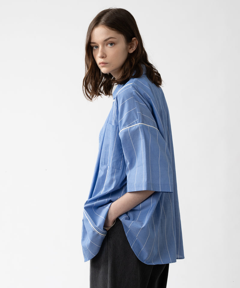 【selleglant|セレグランテ】STRIPED PIPING SHIRT / ストライプパイピングシャツ
