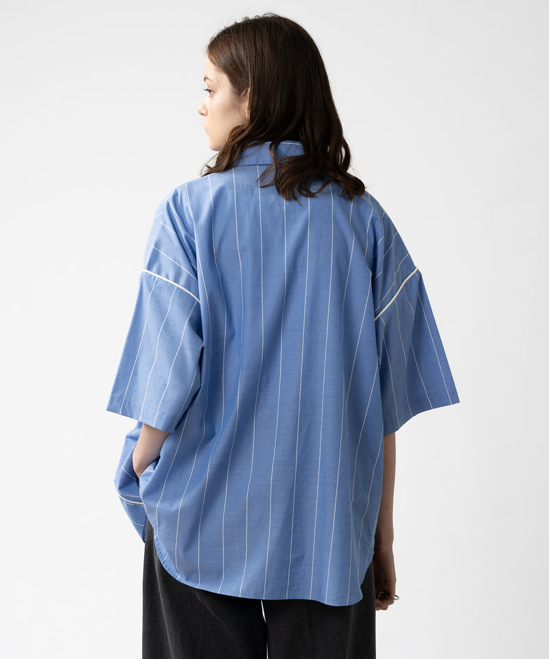 【selleglant|セレグランテ】STRIPED PIPING SHIRT / ストライプパイピングシャツ