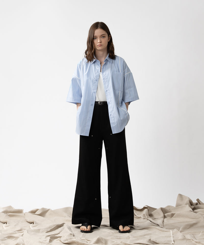 【selleglant|セレグランテ】STRIPED PIPING SHIRT / ストライプパイピングシャツ
