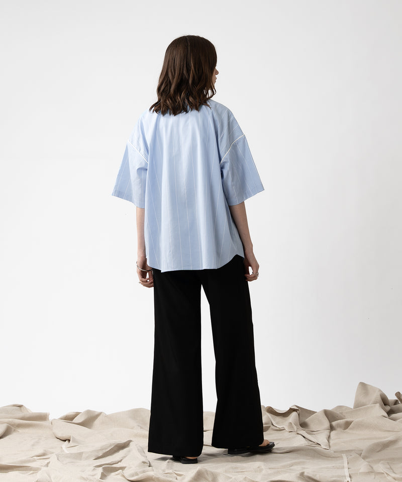 【selleglant|セレグランテ】STRIPED PIPING SHIRT / ストライプパイピングシャツ