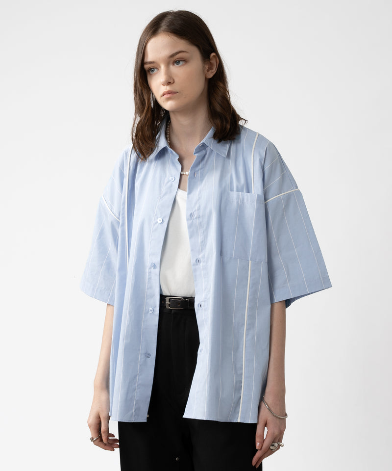 【selleglant|セレグランテ】STRIPED PIPING SHIRT / ストライプパイピングシャツ