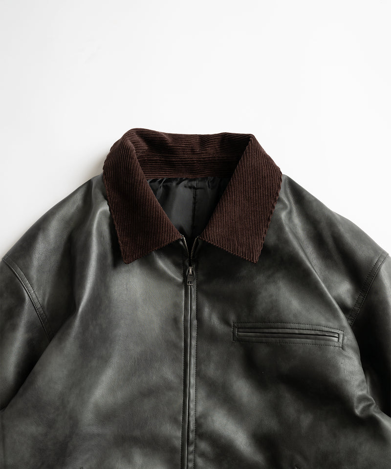 【WETTEMPT|ウィテンプト】 VINTAGE LIKE SHORT JACKET /ヴィンテージライクショート合皮ジャケット
