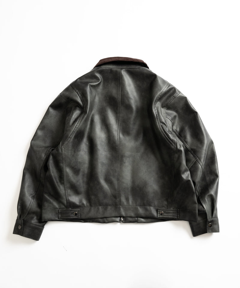 【WETTEMPT|ウィテンプト】 VINTAGE LIKE SHORT JACKET /ヴィンテージライクショート合皮ジャケット