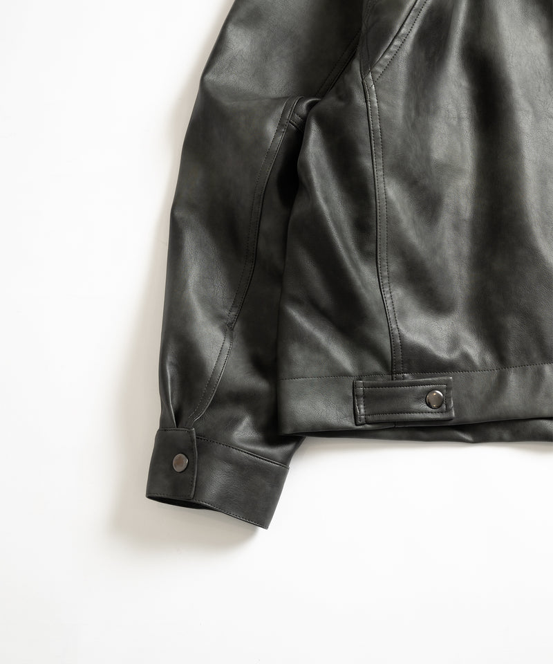 【WETTEMPT|ウィテンプト】 VINTAGE LIKE SHORT JACKET /ヴィンテージライクショート合皮ジャケット