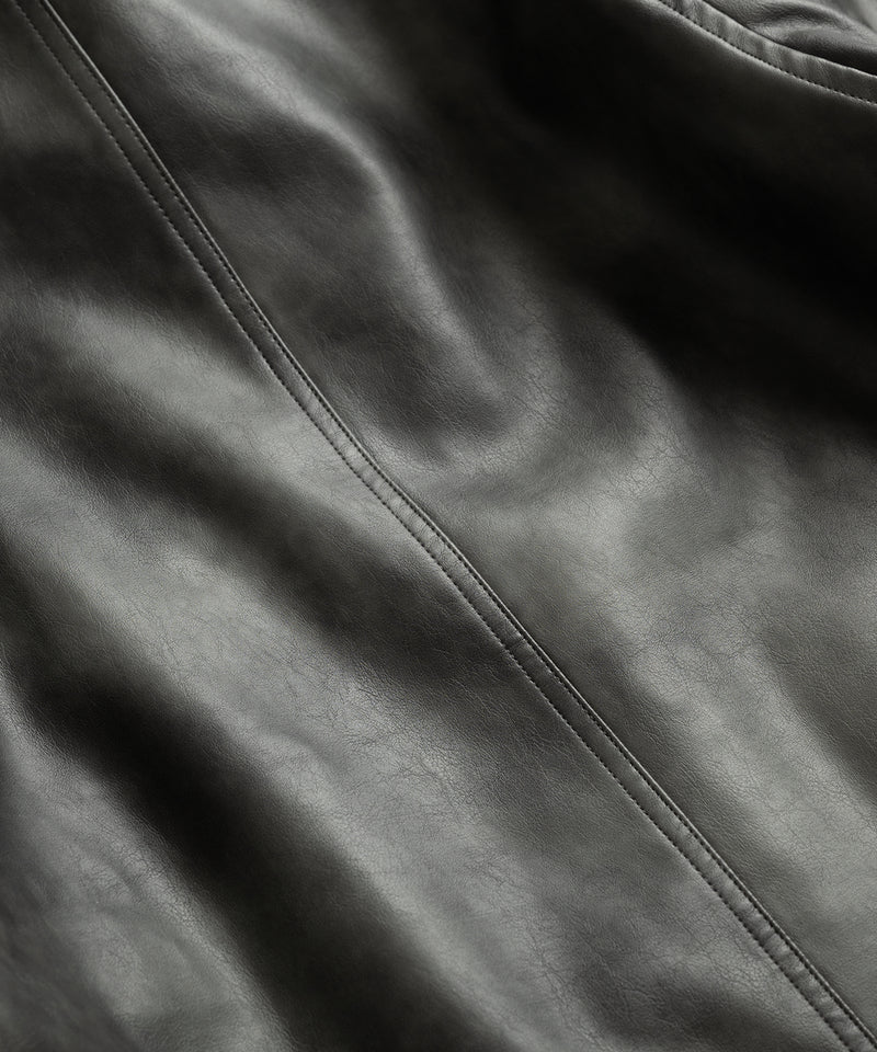 【WETTEMPT|ウィテンプト】 VINTAGE LIKE SHORT JACKET /ヴィンテージライクショート合皮ジャケット