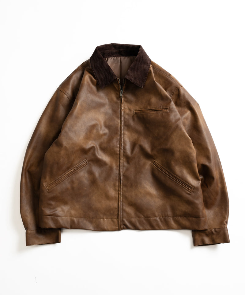 【WETTEMPT|ウィテンプト】 VINTAGE LIKE SHORT JACKET /ヴィンテージライクショート合皮ジャケット