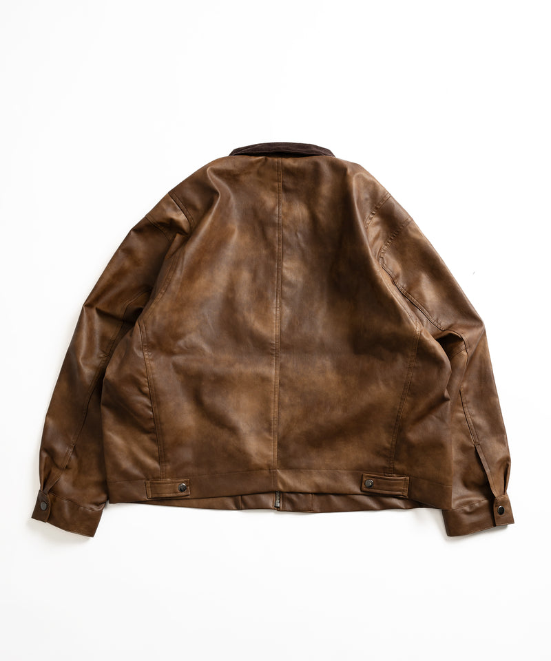 【WETTEMPT|ウィテンプト】 VINTAGE LIKE SHORT JACKET /ヴィンテージライクショート合皮ジャケット
