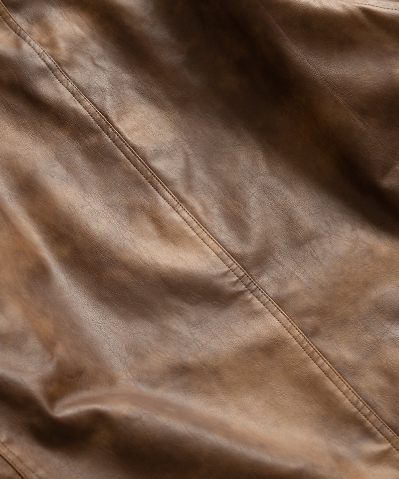 【WETTEMPT|ウィテンプト】 VINTAGE LIKE SHORT JACKET /ヴィンテージライクショート合皮ジャケット