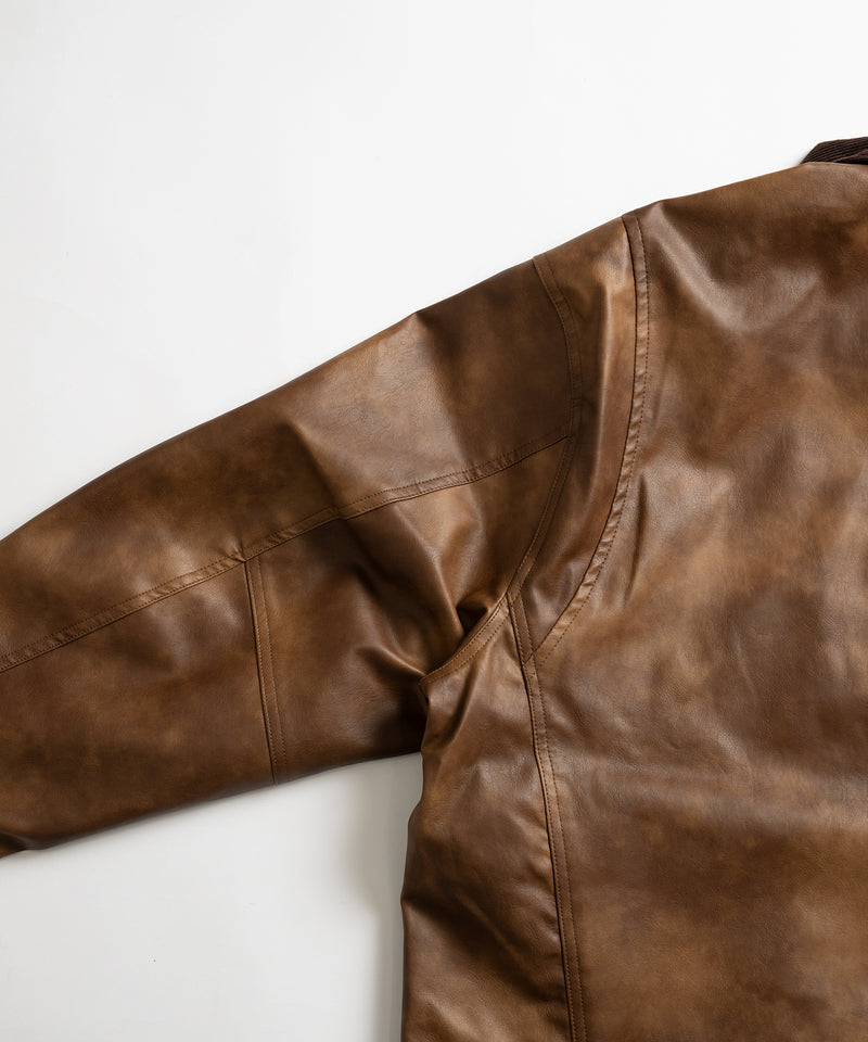 【WETTEMPT|ウィテンプト】 VINTAGE LIKE SHORT JACKET /ヴィンテージライクショート合皮ジャケット