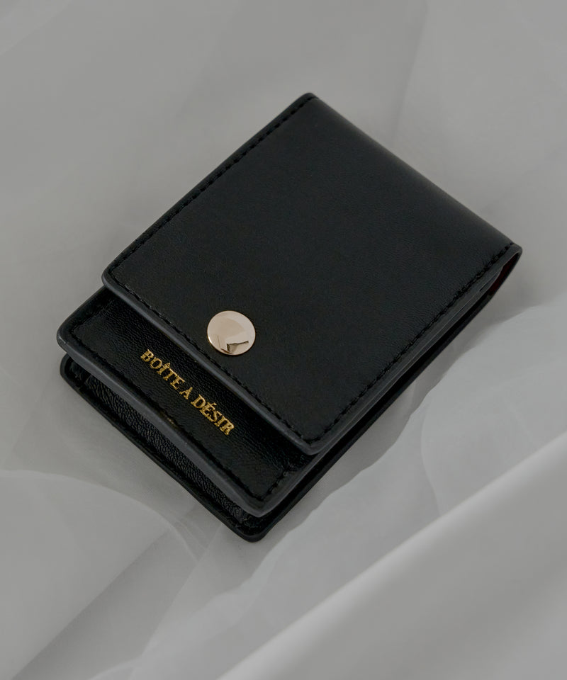 fake leather lipcase with mirror / フェイクレザーミラー付きリップケース