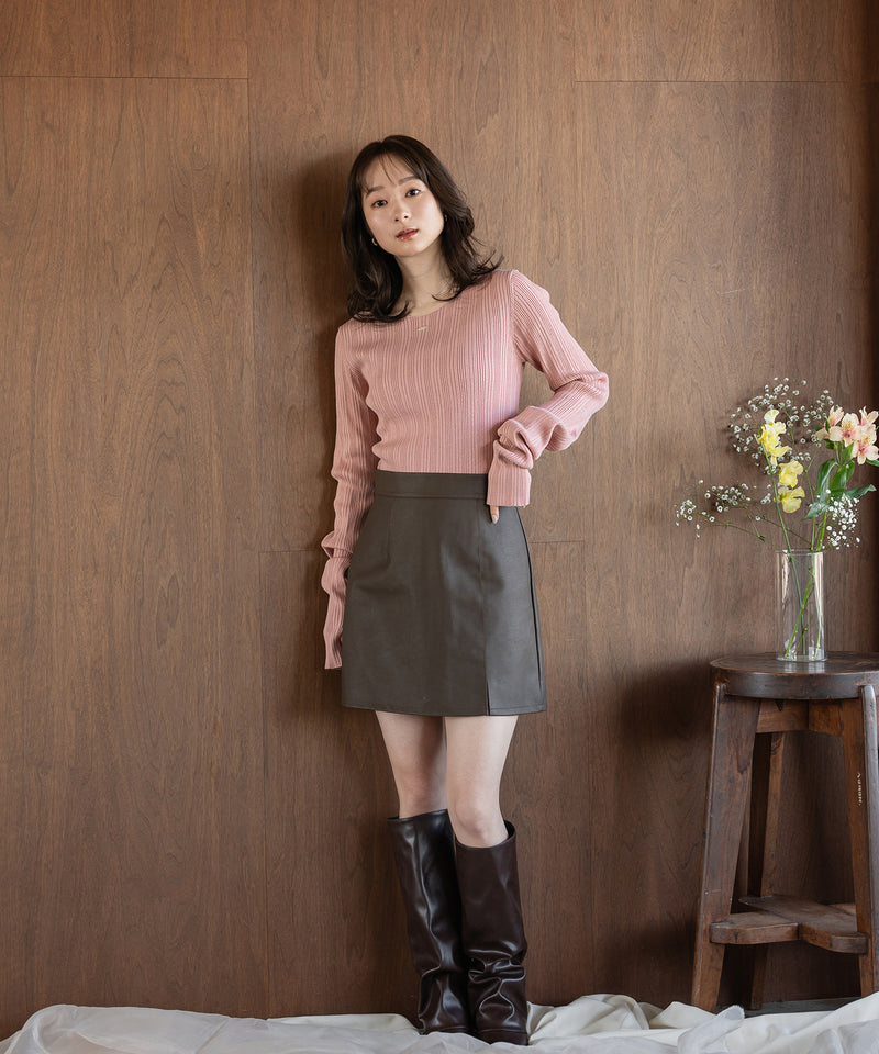 long sleeve rib knit / ロングスリーブリブニット
