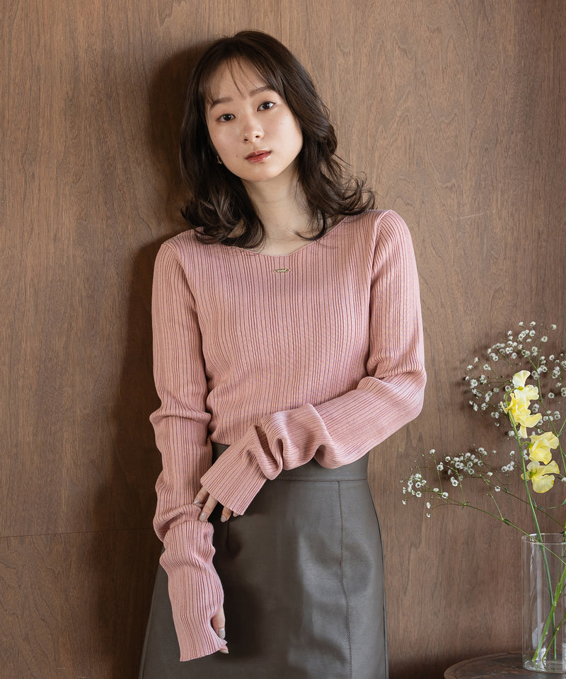 long sleeve rib knit / ロングスリーブリブニット