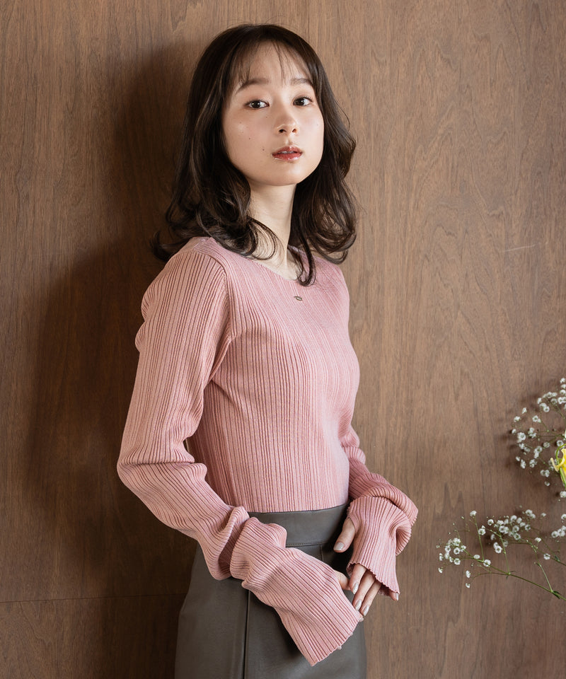 long sleeve rib knit / ロングスリーブリブニット