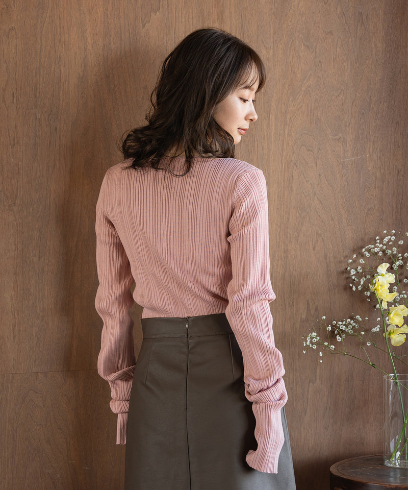 long sleeve rib knit / ロングスリーブリブニット