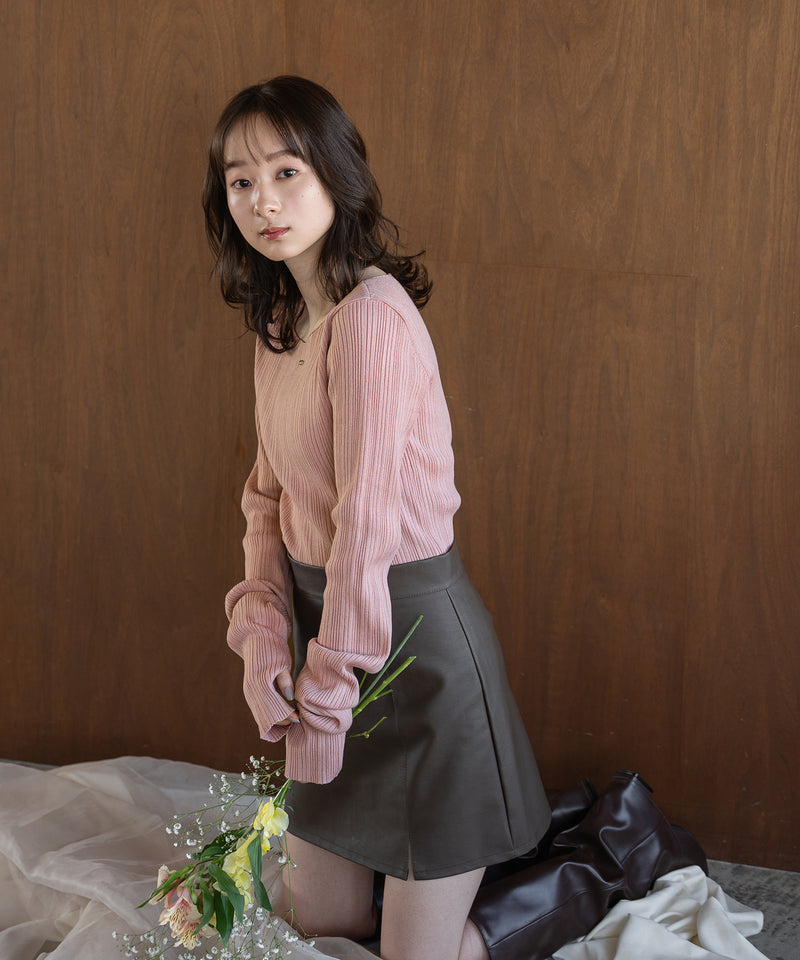 long sleeve rib knit / ロングスリーブリブニット