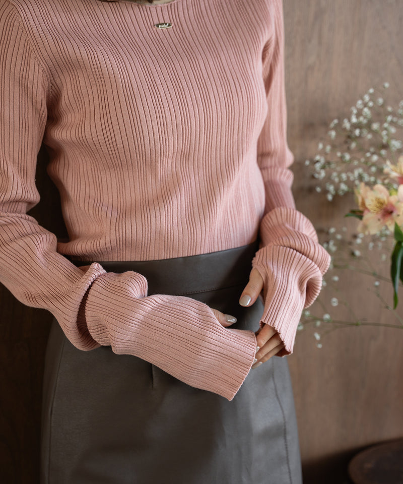 long sleeve rib knit / ロングスリーブリブニット