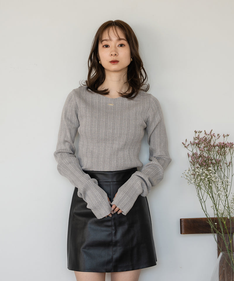 long sleeve rib knit / ロングスリーブリブニット